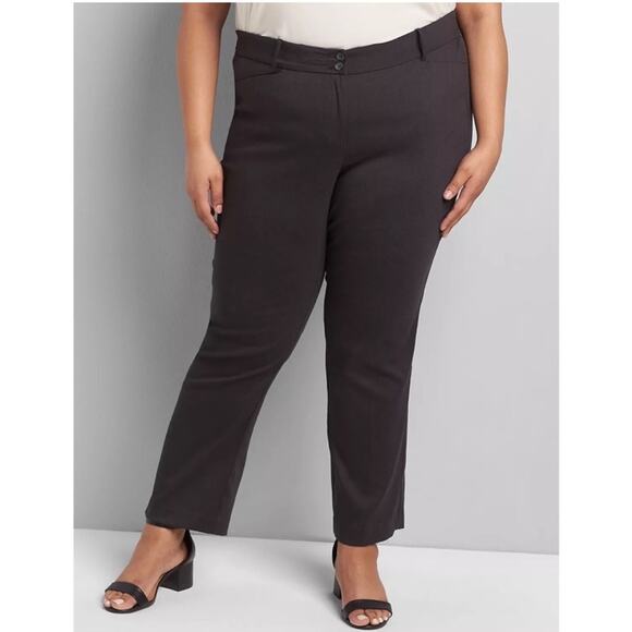 NWT Lane Bryant The Madison Straight Leg Stretch Pants in Black - Size 18 - Picture 1 of 10